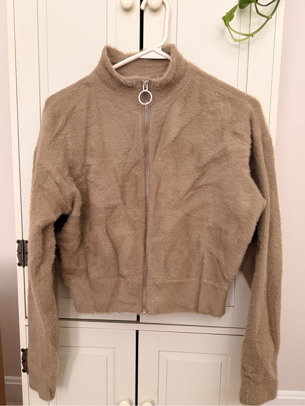 Gymshark x Whitney Simmons Taupe Teddy Zip-Up Jacket Size Small